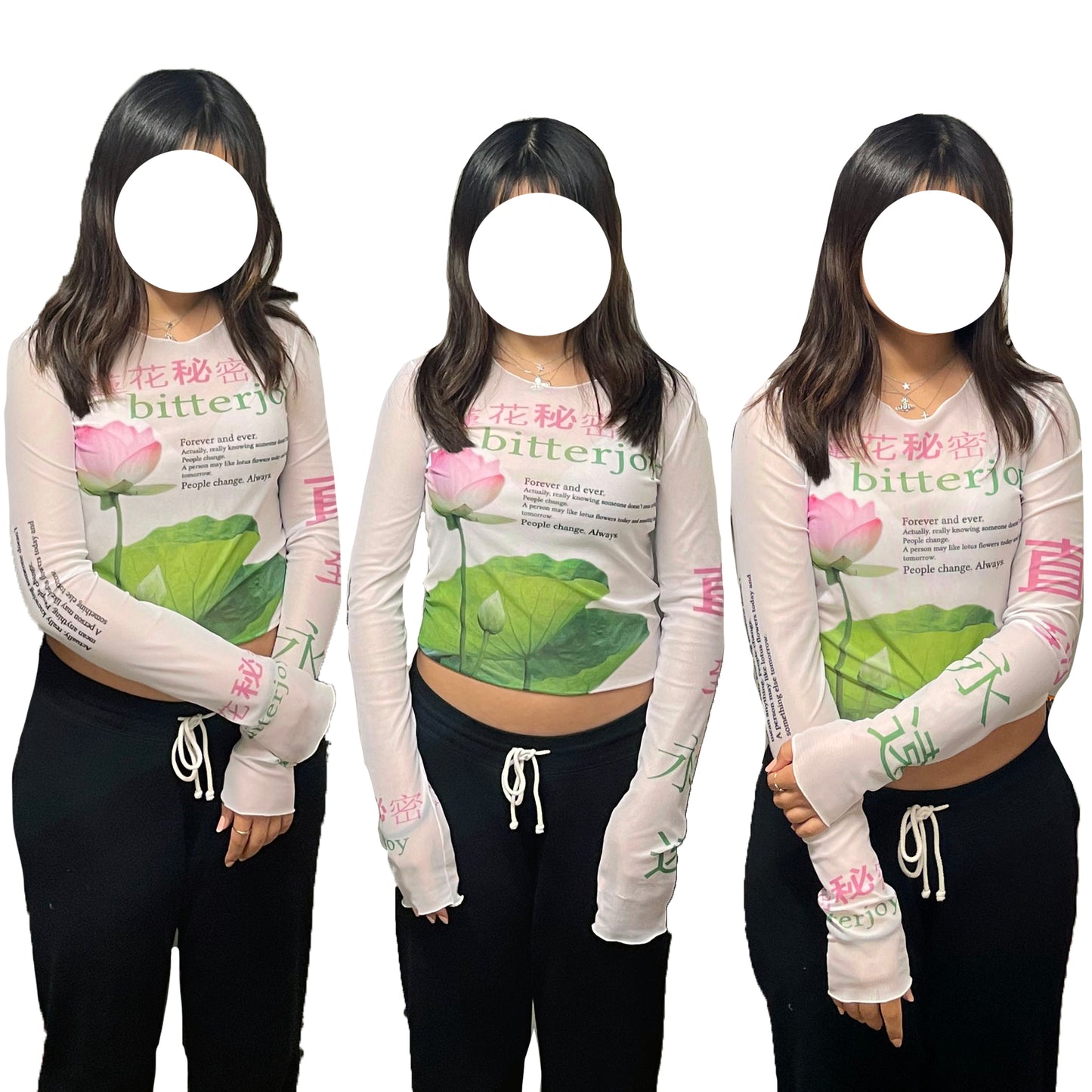 "Lotus Secret" Mesh Long Sleeve